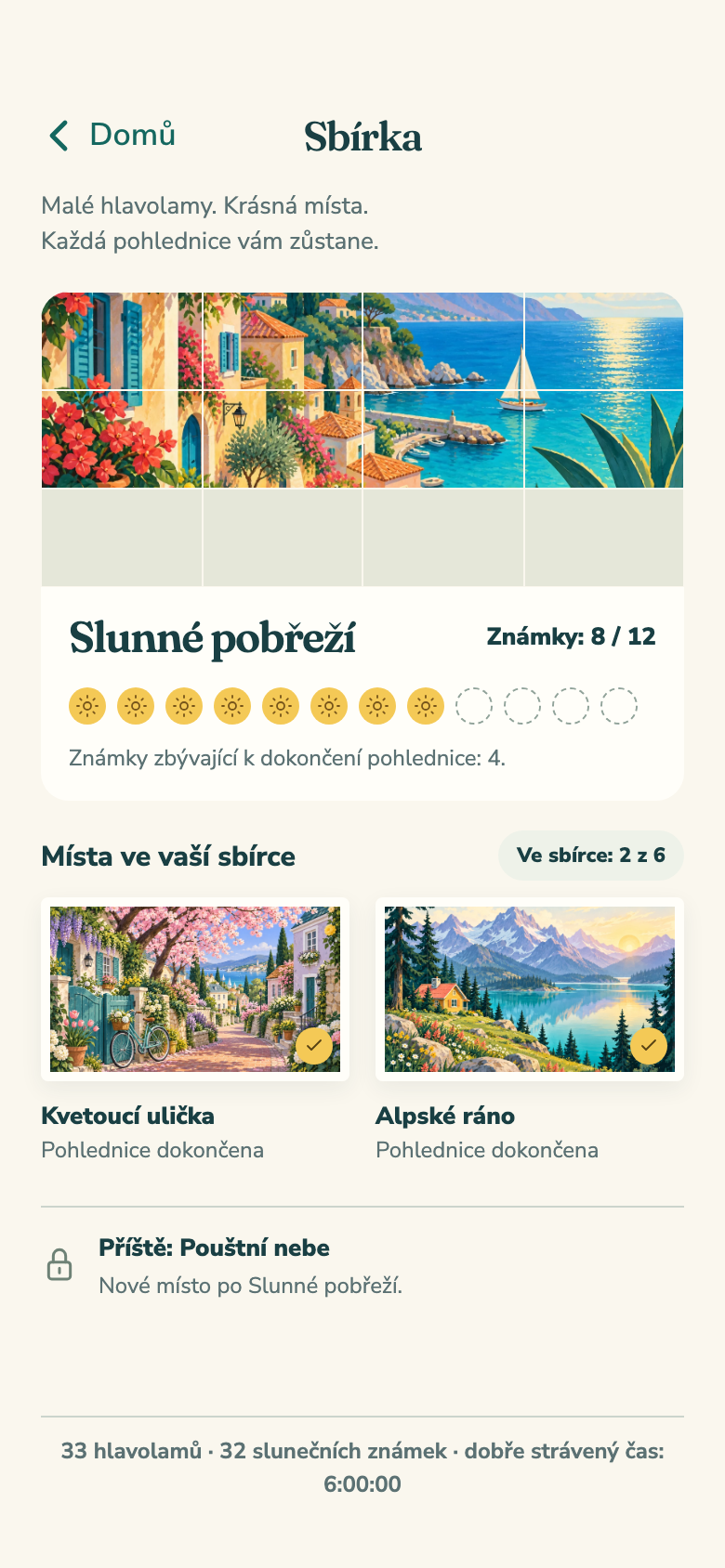 Daylight Sudoku sbírka pohlednic
