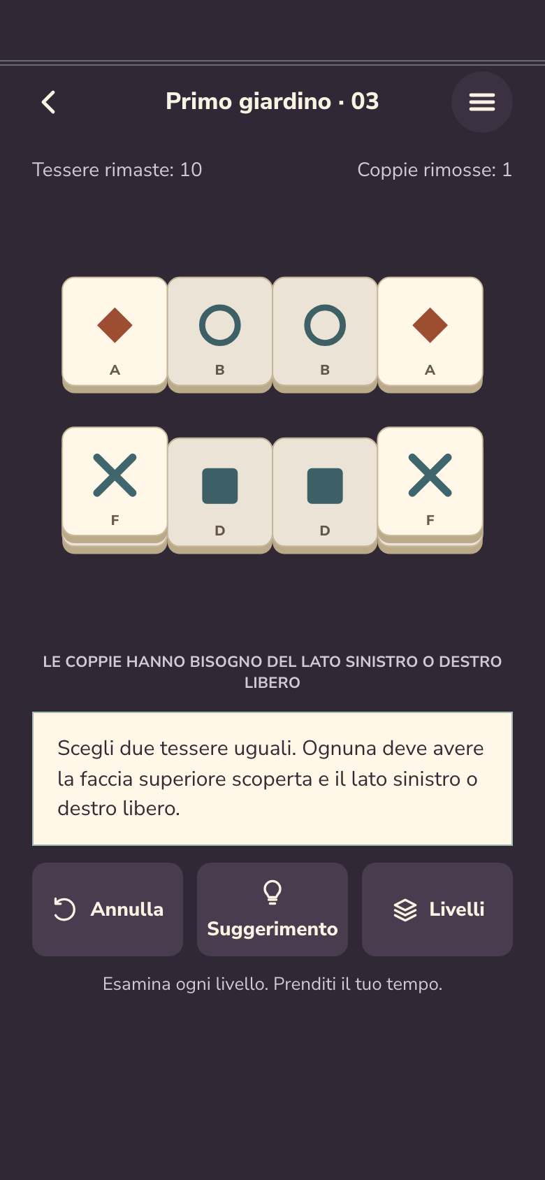 Schermata di gioco Mahjong Solitaire