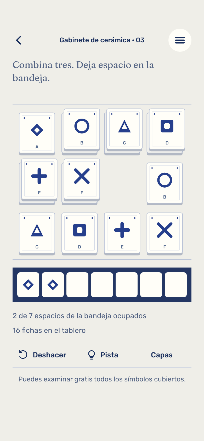 Pantalla del juego Tile Match