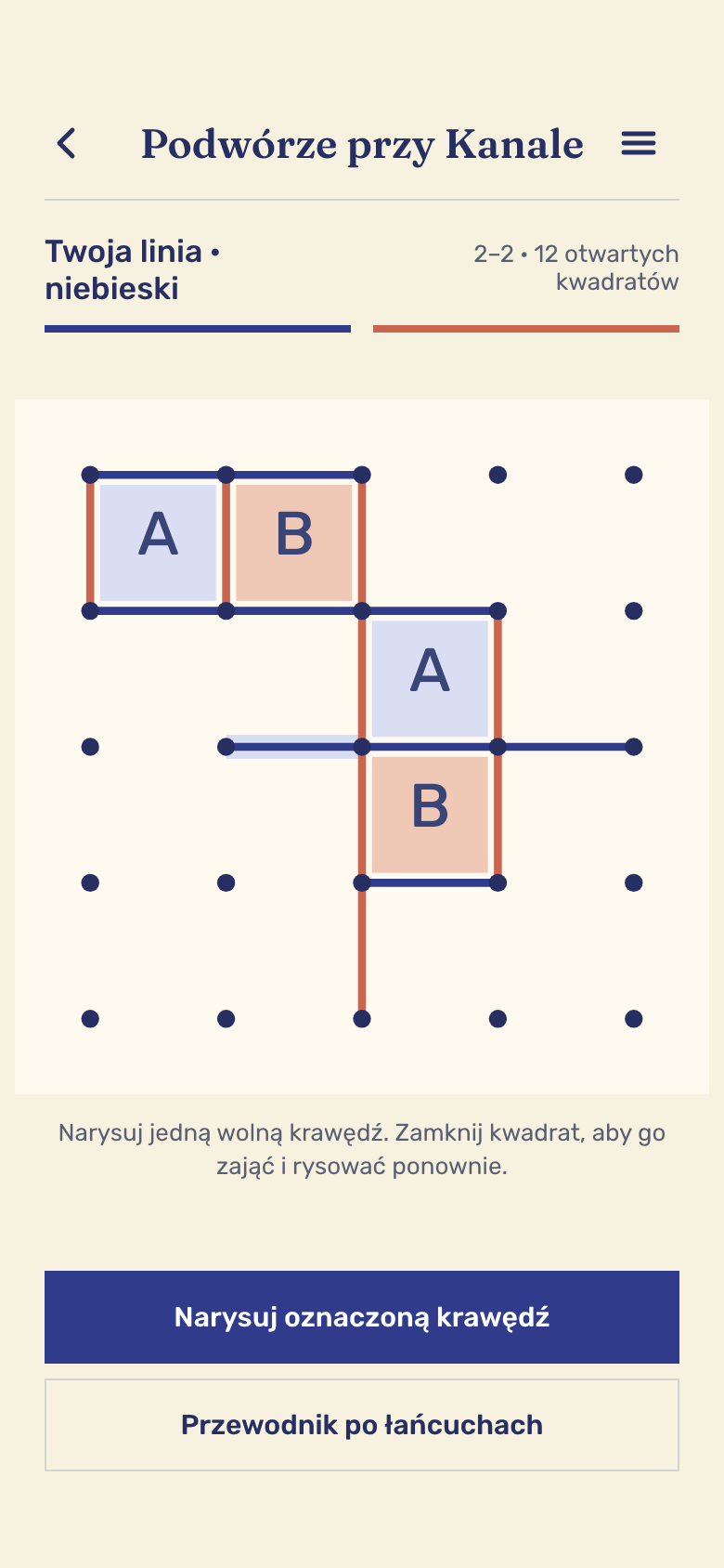Ekran gry Dots and Boxes