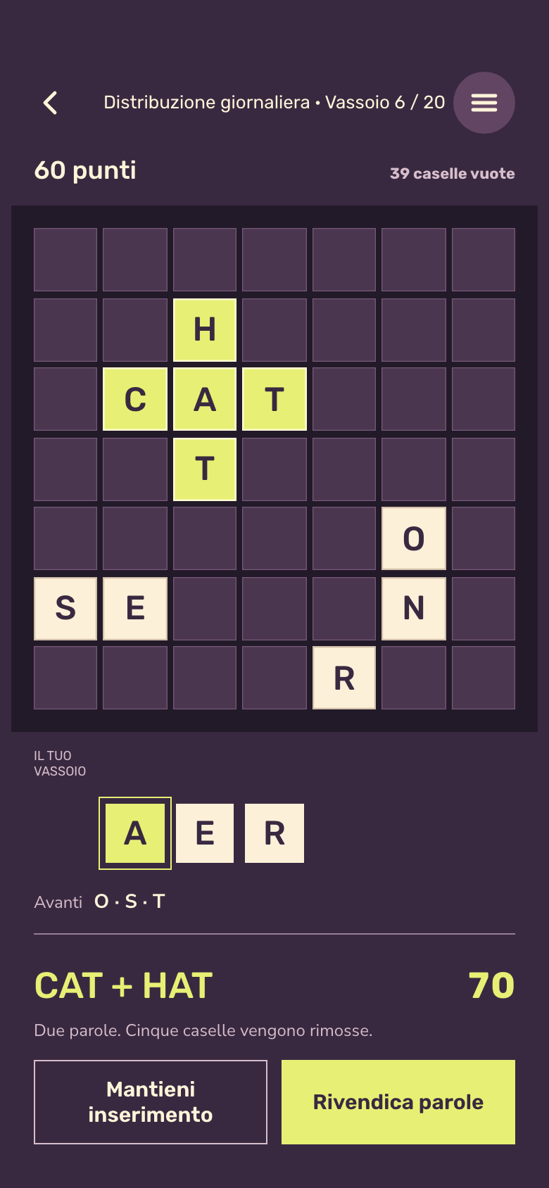 Schermata di gioco Letter Drop