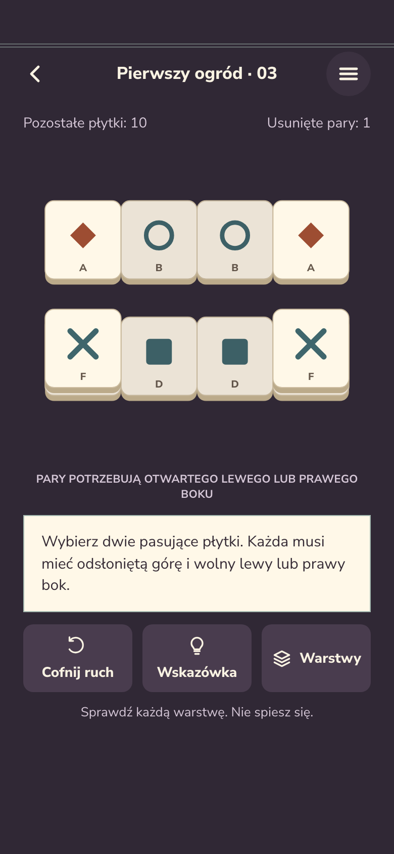 Ekran gry Mahjong Solitaire
