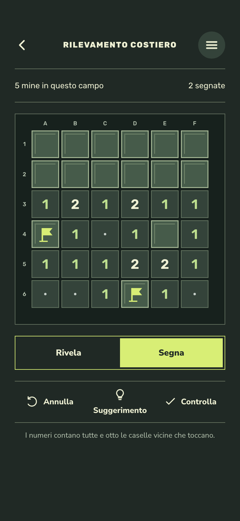 Schermata di gioco Minesweeper