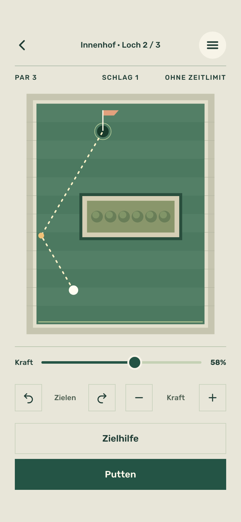 Spielbildschirm von Pocket Mini Golf