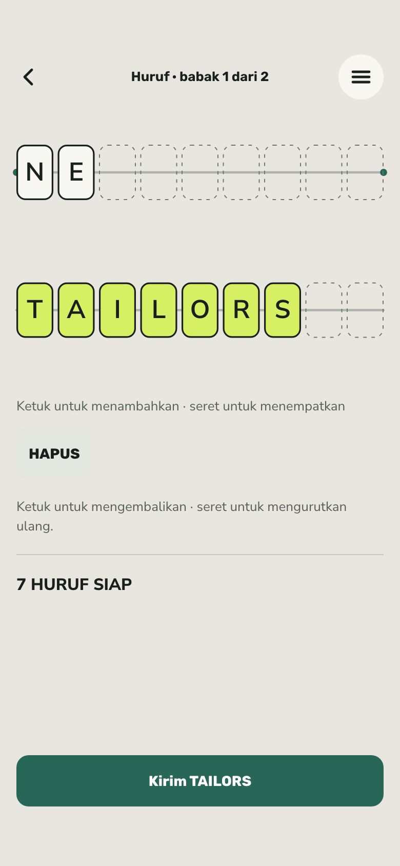 Layar game Nine & Six