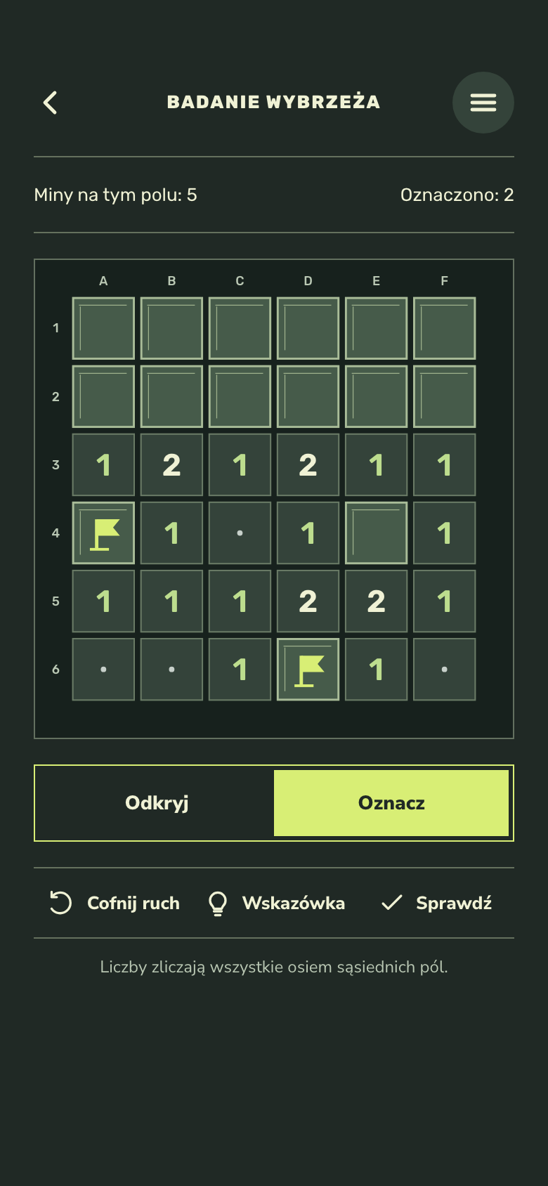 Ekran gry Minesweeper