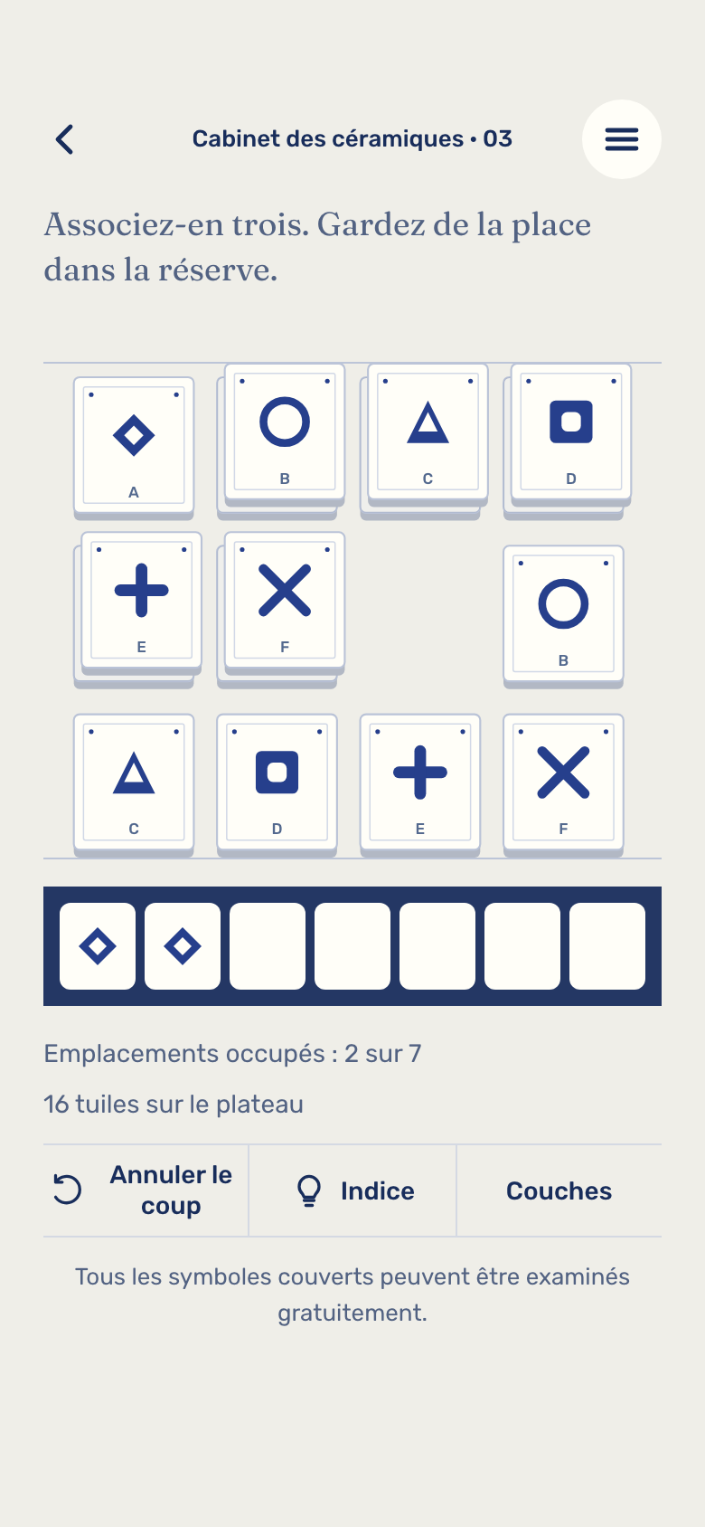 Écran du jeu Tile Match