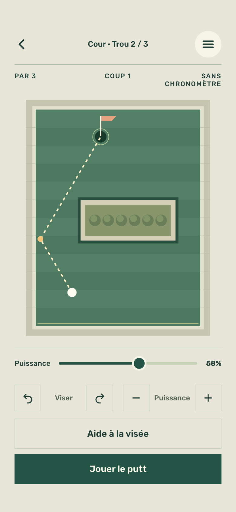 Écran du jeu Pocket Mini Golf