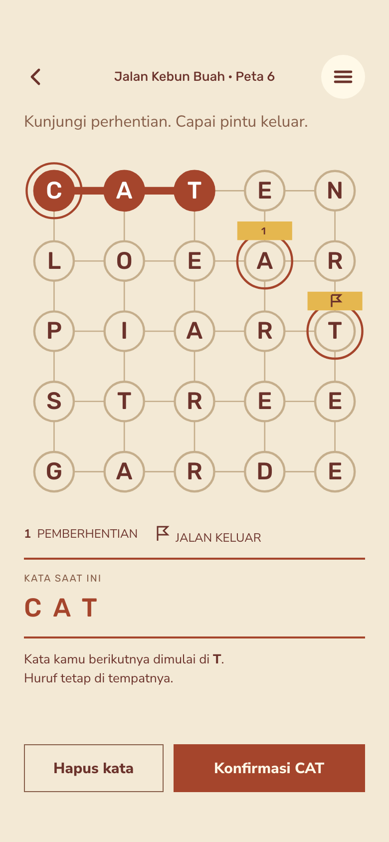 Layar game Word Trails