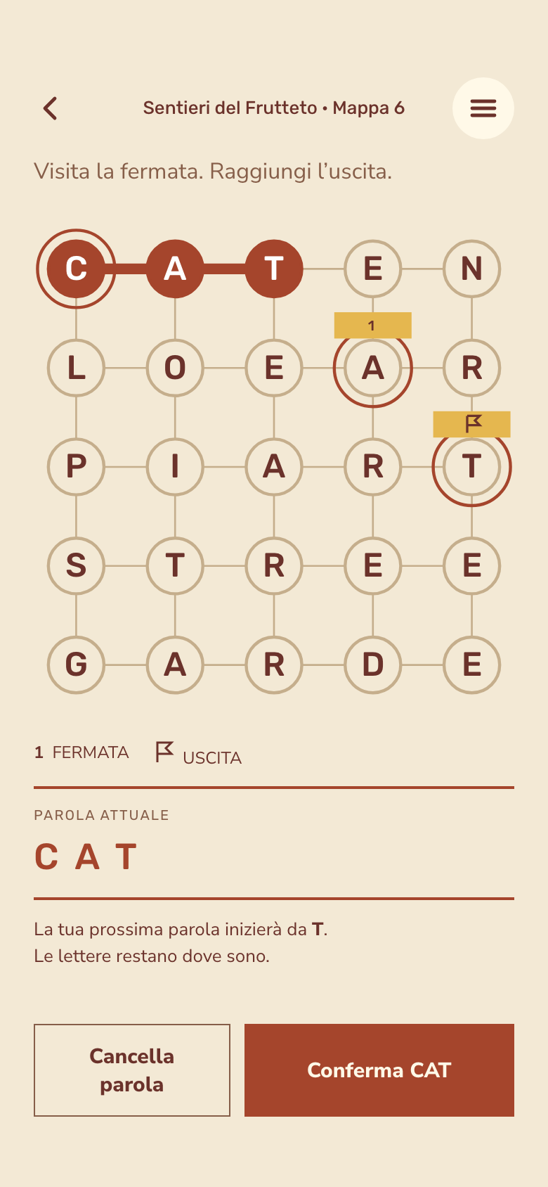 Schermata di gioco Word Trails