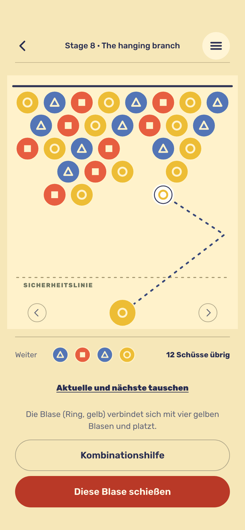 Spielbildschirm von Bubble Pop