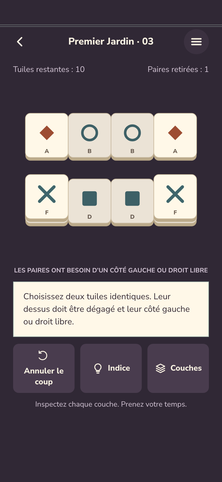 Écran du jeu Mahjong Solitaire