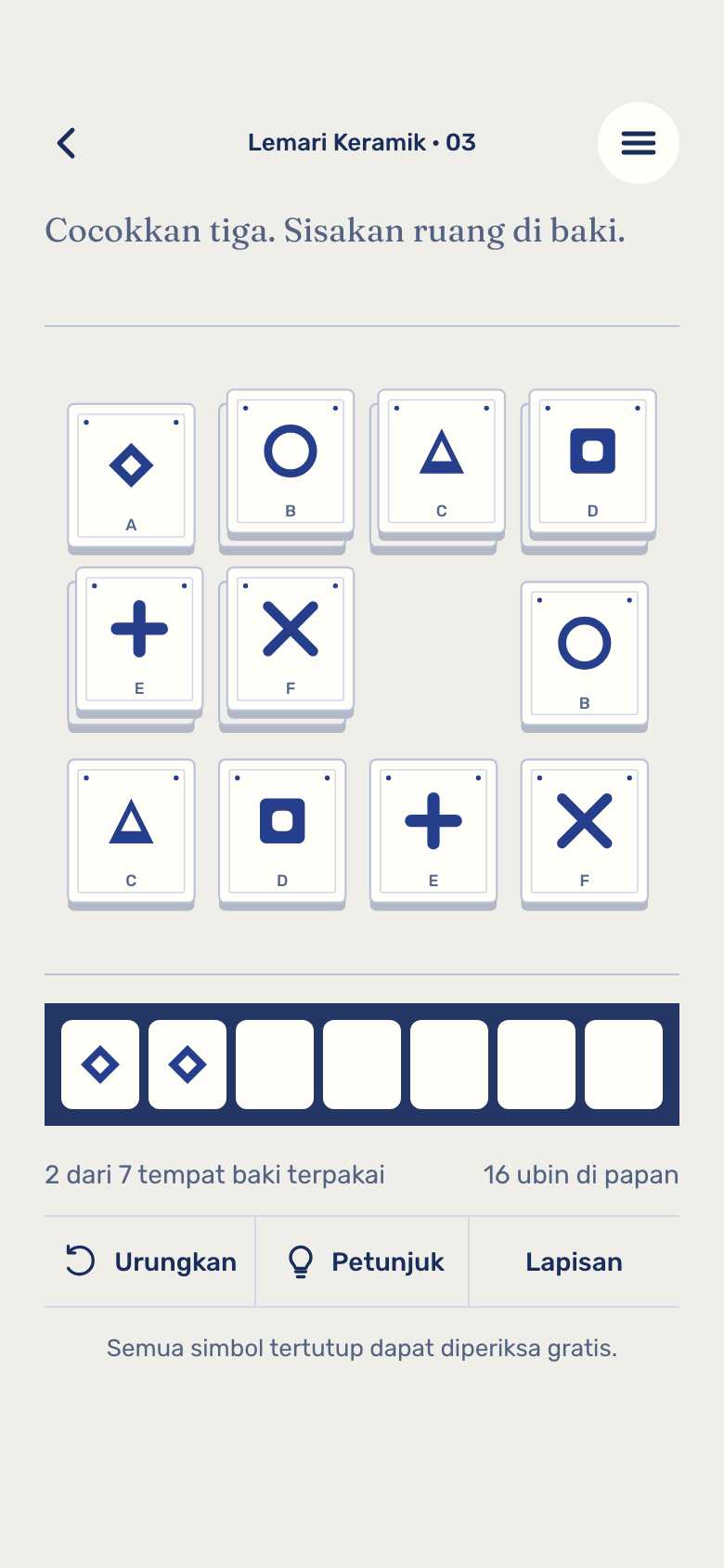 Layar game Tile Match