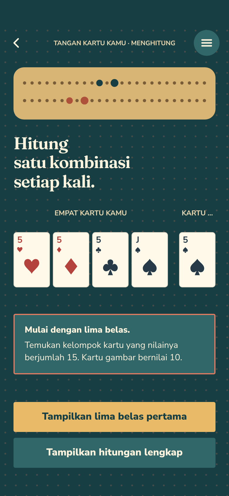 Layar game Pocket Cribbage