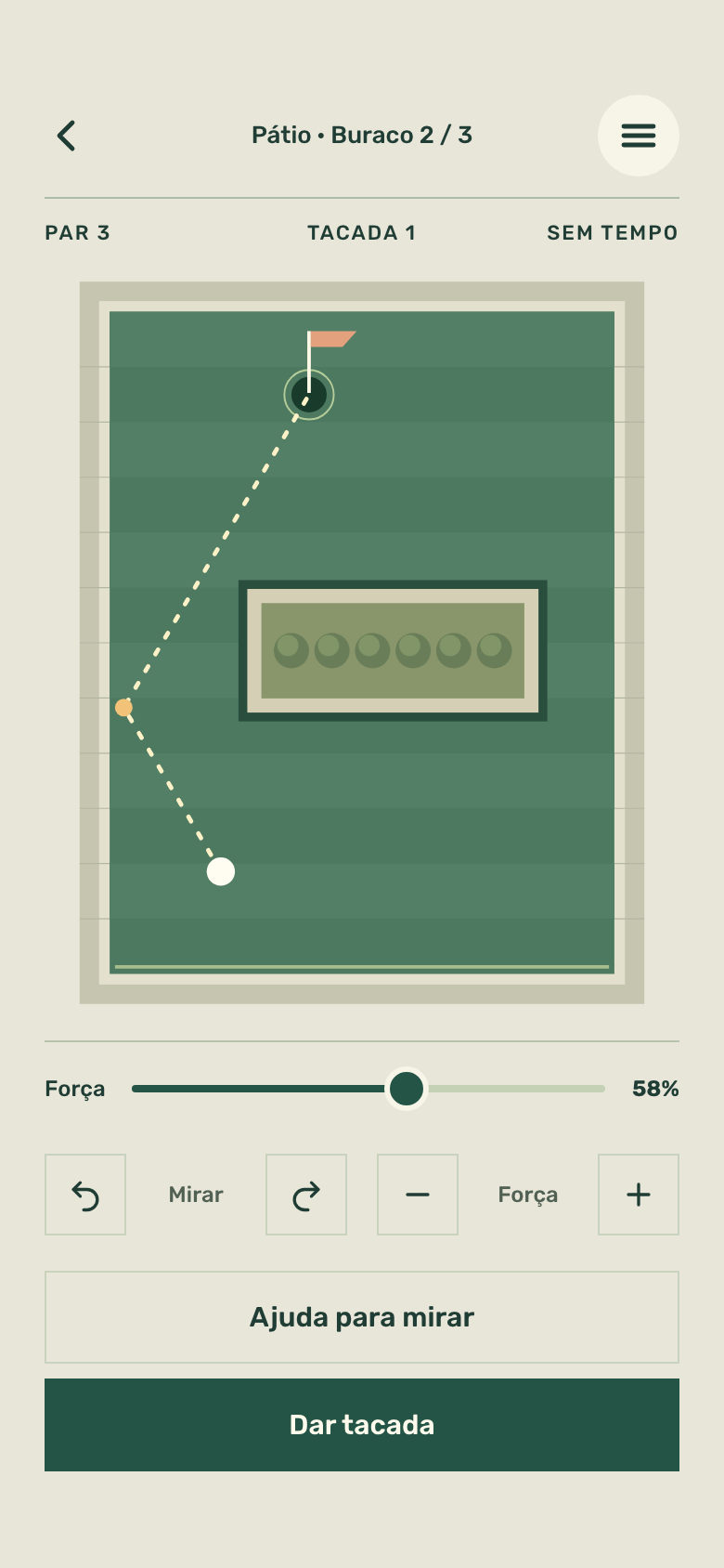Tela do jogo Pocket Mini Golf