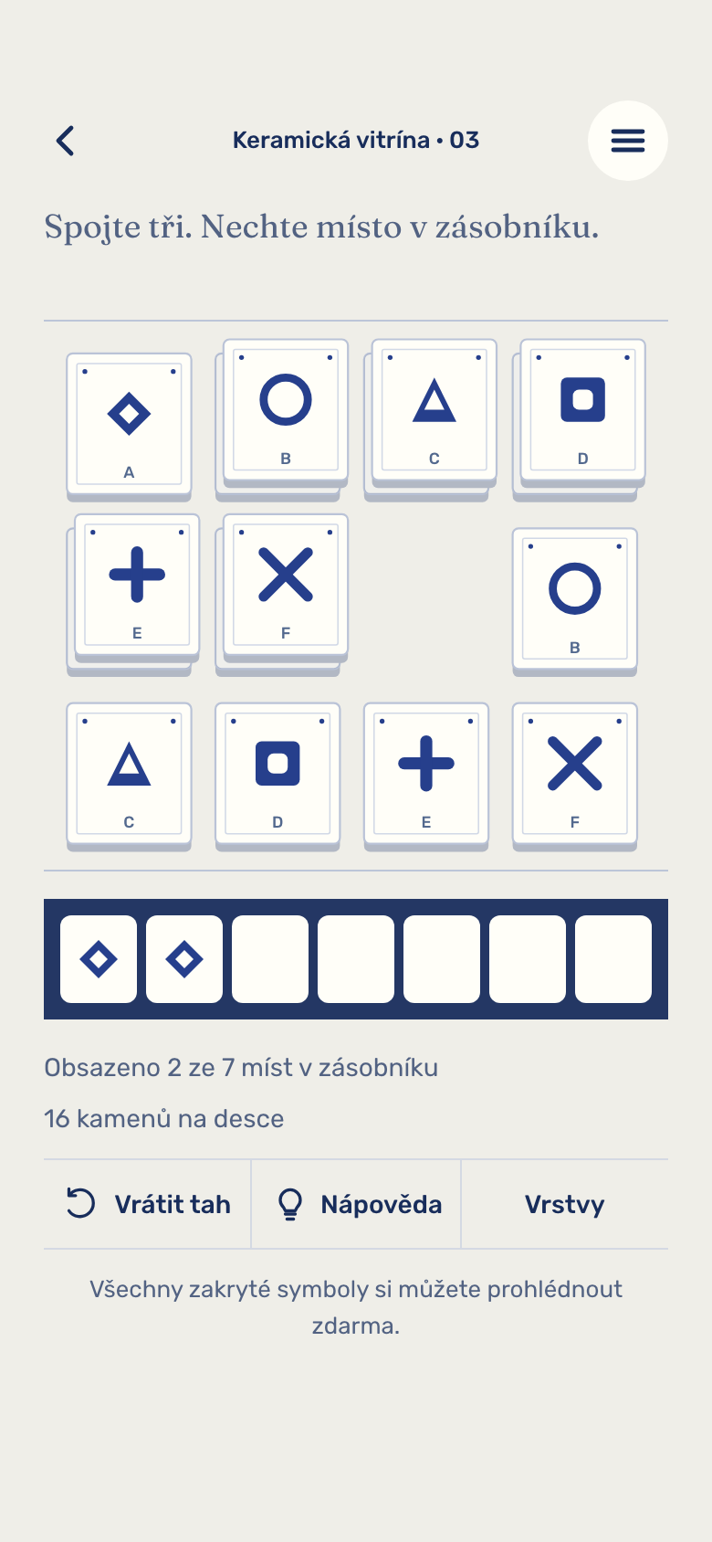Obrazovka hry Tile Match